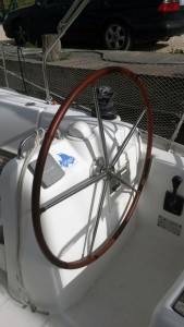 copertura in pelle ruota timone barca a vela
