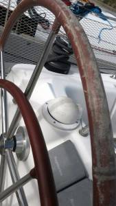 rivestimento pelle timone beneteau cyclades 43.4